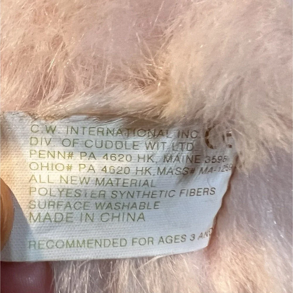 Cuddle‎ Wit Pink Plush Bear Sewn Nose / Mouth Button Eyes 16